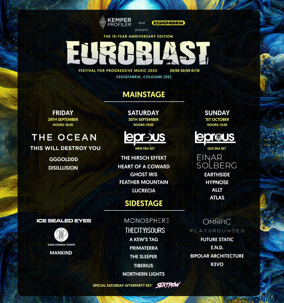 RUNNING ORDER FOR EUROBLAST FESTIVAL 2023 - FRIDAY, SATURDAY AND SUNDEY